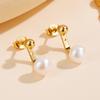 Aretes Retro Franceses de Perla Natural de Agua Dulce Plata Esterlina Diseño Nicho Femenino Elegantes de Alta Gama Combinan con Todo