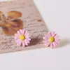 Brincos de argola de crisântemo de cerâmica doce para estudantes, femininos, frescos, para barraca, fornecimento para barraca, online, populares, piercing na orelha, margarida
