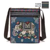 Bolso pequeño bandolera para mujer bolso de lona bolso tejido estilo chino lindo versátil bolso de hombro bolso para teléfono móvil bolso de hombro pequeño Miao