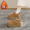 Zapatos Birkenstock de Suela Gruesa 2025 Nuevos de Invierno Forrados de Borrego para Mujer, Mocasines Cálidos Casuales sin Cordones de Plataforma, Zapatos de Algodón