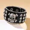 Pulseira de Strass Cruz Subcultura Hip-Hop Personalizada Couro Joias Acessórios Atacado