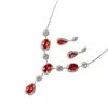 Collar de Zirconia con Incrustaciones de Diamante de Venta Caliente Transfronteriza para Mujer, Conjunto de Joyería de Lujo Ligero Europeo y Americano, Accesorios de Decoración para Fiestas