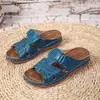 Sapatos casuais retro de salto plataforma com sola grossa costurada, chinelos femininos de moda com uma tira, tamanho grande, comércio exterior europeu e americano, temporada de verão 2026