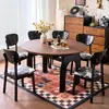 Mesa de jantar em madeira maciça, mesa de jantar extensível estilo francês vintage 1.2/1.3 e conjunto de cadeiras, mesa dobrável de freixo para apartamento pequeno