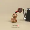 Madera de Durazno Doce Signos del Zodiaco Oveja, Caballo, Cerdo, Mono Llavero Colgante para Coche para Hombres y Mujeres, Amuleto de Llave del Año Zodiacal, Cadena para Teléfono