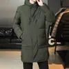 Casaco Acolchoado de Algodão de Comprimento Médio para Outono e Inverno Masculino Tamanho Grande Estilo Coreano Slim-fit com Capuz Casaco Acolchoado de Algodão Casaco Quente Espessado Casaco para Exterior