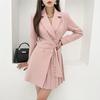 Yujie fan estilo profissional terno colarinho moda plissado jaqueta profissional cross-border roupas femininas outono nova moda terno saia