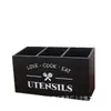 Caja de Almacenamiento para Cubiertos y Utensilios de Cocina Plegables Transfronterizos, Caja de Madera para Almacenamiento y Organización de Utensilios de Cocina de Escritorio y Montaje en Pared