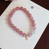 Pulsera Pixiu de cristal de fresa natural, nuevo estilo chino, pulsera con hebilla de seguridad nacional, pulsera de cristal con sentido avanzado, joyería