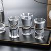 Copa de Licor de Vidrio, Copa de Vino Blanco Pequeña de Vidrio, Vaso Alto, Cáliz con Patrón, Se Puede Agregar Vaso de Chupito con Logo