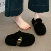 Zapatos Bo Ken de Suela Gruesa Puntera Abierta Medias Zapatillas de Algodón para Mujer Uso Exterior 2026 Otoño/Invierno Nuevas Botas de Nieve Zapatos de Algodón con Forro de Felpa