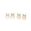 Aretes Sun Cloud Estilo Coreano Estilo Coreano Temperamento Incrustados con Diamantes Lindo Conejo Perla Natural Rosa Blanco Bicolor Plata Pin