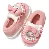 Pantuflas de algodón de gato Hello Kitty para mujer, bolso de invierno con zapatos de algodón de luna lindos y nuevos de piel y forro polar para mujer