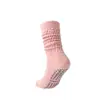 Calcetines de yoga de tubo largo, calcetines de algodón, calcetines largos de rizo, calcetines antideslizantes de fitness Pilates para mujer, suelas engrosadas, calcetines deportivos unisex