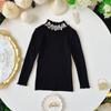 Camiseta Interior Casual de Punto para Mujer Cuello Medio Alto Nuevo Estilo Otoño e Invierno 2025 Suéter para Niñas Suéter de Moda para Niños