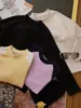 Camiseta térmica de forro polar engrosado para niños, cuello medio alto, manga larga, ropa interior cálida para niños y niñas en otoño e invierno 2820