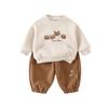 Roupas para Bebê Menino, Conjunto de Moletom Outono Manga Longa, Calça Longa, Desenho Animado Fofo Estilo Outono Infantil Novo Conjunto de Duas Peças