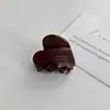 Pinza de Garra Pequeña Corazón de Acetato Estilo Francés para Mujer 2025 Nuevo Pasador para la Parte Trasera de la Cabeza Pinza de Tiburón Accesorio para el Cabello de Otoño e Invierno