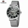 Nuevo Producto Reloj Forsining para Hombre, Moderno y Casual, Números Romanos, Correa de Malla, Diseño Hueco, Reloj Mecánico Manual