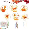 Colgante de Pascua de primavera sin terminar transfronterizo kit de material para pintar DIY para niños Carrillón de viento de madera en blanco de Acción de Gracias