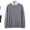 Otoño/Invierno Nuevo de Primera Línea Listo para Usar Suéter Pulóver de Lana para Hombre Color Sólido Cuello Redondo Suéter de Lana Punto Casual de Negocios