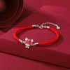 Pulsera de cuerda roja festiva de plata de ley s925 para mujer, linda, linda, cálida, roja, tigre, doce signos del zodíaco, joyería de mano, generación, cabello