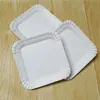 Fábrica Prato Descartável de Papelão Branco Prato de Papel para Bolo de Aniversário Pratos para Doces e Churrasco Bandeja de Renda Atacado