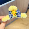 Pinza de Pelo de Felpa para Otoño e Invierno para Mujer, Pinza de Pelo Grande Linda con Diseño de Oso y Conejo, Pinza de Tiburón para Peinados Recogidos, Accesorio de Pelo Grande