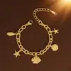 Pulsera Colgante Marino de Acero Inoxidable Nuevo Transfronterizo Europeo y Americano Moda Femenina Lujo Ligero Nicho Acero Inoxidable de Gama Alta