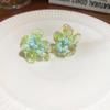 Pequeños Aretes Frescos de Flores con Cuentas de Arroz Acrílicas Aguja de Plata 925 Dulces Celebridad de Internet Elegantes Moda Nicho Aretes Combinables