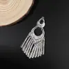 Accesorios de Imán para Refrigerador de la Etnia Miao, Aretes Estilo Chino Filigrana Mariposa Imitación Plata, Accesorios de Nicho Retro Étnico con Borla Larga