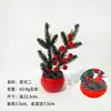 Decoração de Ano Novo para casa, ornamento de planta pequena em vaso com frutas vermelhas, bonsai artificial de frutas da sorte de Natal, vaso de flores decorativo para sala de estar do Festival da Primavera