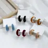 Nuevos Pendientes de Felpa en Forma de C para Otoño e Invierno Estilo Frío Ins Pendientes de Flock Sencillos Franceses Exagerados Pendientes de Aguja de Plata S925