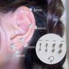 Brincos de Bola de Diamante Novo Estilo, Pregos de Osso da Orelha Cheios de Diamante de Bola Dupla, Pregos da Concha Auricular, Brincos para Meninas Estudantes, Fornecedor de Loja de 2 Yuan para Exportação