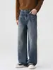 Ropa de Hombre Fengshe / Nueva Colección Primavera y Otoño 2026 Jeans de Algodón Puro Estilo Americano para Hombre, Pantalones de Pierna Ancha Rectos Sueltos de Moda