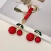 Encanto Popular Transfronterizo de Amazon para Bolso de Cereza Creativa con Pedrería Colgante para Coche Accesorio para Llavero DIY
