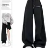 Pantalones deportivos casuales de pierna recta con estampado de letras estilo americano para hombre, nuevos pantalones juveniles de ajuste holgado para primavera/otoño