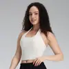 Sujetador deportivo sexy cruzado con cuello halter, a prueba de impactos para correr, fitness, yoga, camiseta sin mangas deportiva de alta gama con espalda descubierta en U