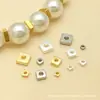 Relleno de Oro de 14K Cuadrado Separador Alta Retención de Color Chapado en Oro Real Pulsera Cuadrada Accesorios DIY Hecho a Mano Collares de Cuentas Separadores
