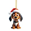 Colgante de Perro Navideño Decoraciones de Árbol de Navidad Transfronterizo Acrílico Plano 2D Decoración Festiva Colgantes para Fiesta