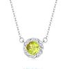 Atacado do Fabricante Colar de Prata Esterlina S925 Cristal Natural Pingente de Pedra Preciosa Colorida de Alta Qualidade Corrente de Clavícula Simples da Moda Estilo de Transmissão ao Vivo
