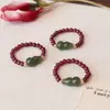 Anillo de Piedra Natural para Mujer, Anillo Elástico de Moda y Único, Anillo para Dedo Índice, Turmalina Estilo Chino, Jade Hetian, Anillo de Perla de Agua Dulce