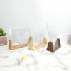 Calendario de mesa de madera, estilo europeo, portafotos de madera auténtica, adornos en forma de U, tablero de haya