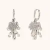Joyería de Acero Inoxidable, Nuevo Estilo Popular Europeo y Americano, Pendientes Colgantes, Collar, Anillo de Rana y Palmera Chapados en Oro de 18 Quilates de Nicho