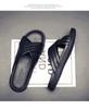 Sandálias Masculinas 2025 Verão Roupa Exterior Chinelos Masculinos de Sola Macia Desodorante Sandálias de Couro Primeira Camada Couro de Vaca Sapatos de Praia Atacado