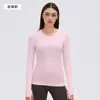Nuevo Top de Yoga sin Costuras Diqian Clothing de Manga Larga para Mujer, Deportivo, para Correr, Cómodo, Transpirable, Ropa de Fitness D19083