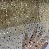 Encaje Bordado con Lentejuelas Perlas de Industria Pesada Tela de Malla Tela para Vestido de Boda Vestido de Noche Tela para Ropa DIY