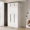 Armario para uso doméstico en el dormitorio, gabinete de almacenamiento de doble puerta, diseño moderno simple, adecuado para apartamentos pequeños y propiedades de alquiler, gabinete de almacenamiento ensamblado de lujo ligero
