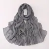Novo Xale Longo de Chiffon com Pérolas e Strass de Vidro Hot-Fix Étnico de Gaze Xale da Malásia Indonésia África