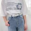 Cinturón estudiante mujer estilo coreano combinable amor agujero completo moda personalidad celebridad de internet mismo estilo cinturón de jeans mujer ins